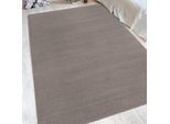 Teppich ANDIAMO "Jerez" Gr. 50, beige, B:67cm H:8mm L:140cm, Kunstfaser, Teppiche, Teppich, Kurzflor, gewebt, Uni-Farben, auch als Läufer