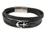Edelstahlarmband ADELIA´S "Herren Armband aus Edelstahl" Gr. 17, schwarz silber, Armbänder, Herren, 17, Edelstahl, Edelstahlarmband