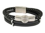 Edelstahlarmband ADELIA´S "Herren Armband aus Edelstahl" Gr. 23, schwarz silber, Armbänder, Herren, 23, Edelstahl, Edelstahlarmband