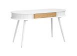 Mid.you Schreibtisch, Weiß, Eiche, Metall, Holzwerkstoff, 1 Schublade(n) Schubladen, oval, konisch, 140x76x60 cm, Bsci, Stauraum, Arbeitszimmer, Schreibtische, Bürotische