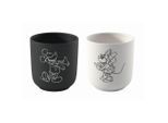 Villeroy & Boch Kaffeebecherset Manufacture Rock Mickey, Schwarz, Weiß, Keramik, 2-teilig, 280 ml, 9 cm, Kaffee & Tee, Tassen, Kaffeetassen-Sets