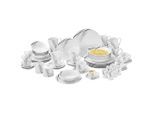 Novel Kombiservice Roma, Grau, Schwarz, Weiß, Keramik, 62-teilig, Streifen, 190 ml,190 ml,220 ml,270 ml,90 ml,420 ml,430 ml, Lfgb, lebensmittelecht, Essen & Trinken, Geschirr, Geschirr-Sets, Kombiservice