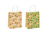 TSI Geschenktüten Kleeblatt, Kraftpapier, B 180 x T 100 x H 230 mm, 12 Stück, Einzelmotiv