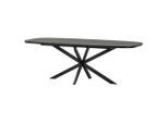 Livetastic , Schwarz , Holzwerkstoff , teilmassiv , oval , 90x75x180-220 cm , ausziehbar ,
