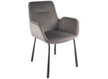 Kayoom , Grau , Textil , 57x87x58.5 cm , Esszimmer, Esszimmerstühle, Polsterstühle