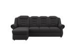 Livetastic , Schwarz , Textil , Ottomane links, L-Form , 262x165 cm , Made in EU , seitenverkehrt erhältlich, Hocker erhältlich, Rücken echt, Armteil links, Armteil rechts ,