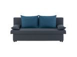 Möbelix , Dunkelgrau, Blau , Textil , Füllung: Schaumstoff,Schaumstoff , 192x82x82 cm , Rücken echt, Liegefunktion ,