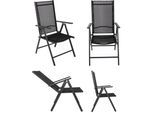 Gartenstuhl-Set 4er-Set Anthrazit mit Relaxfunktion