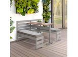 Gartenset Lagos Grau/Beige, 4-teilig