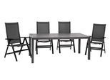 Gartengarnitur Urban 5-Teilig Metall/Textil/Holzwerkstoff