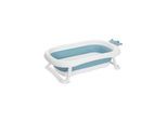 Lorelli Babybadewanne Royal 83 cm faltbar, Kanalabdeckung, stabile Beine blau weiß