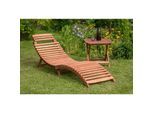 Merxx Gartenliegen Set Ipanema 3tlg. rot/beige