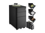 tectake® Aktenrollschrank, aus pulverbeschichtetem Stahl, herausnehmbarer Einsatz für Schreibutensilien, 30 x 50 x 59,5 cm