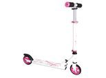 muuwmi Aluminium Scooter – Tretroller, 125 mm, ABEC 5, GS-geprüft, höhenverstellbar, weiß-pink
