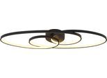 GLOBO LIGHTING Deckenleuchte "SPIRA", schwarz matt, 1, H: 8cm, 1 Stk., Leuchten, Deckenleuchte Schwarz/Alu, Opal, Stufenschalter, LED 40W, Deckenleuchte