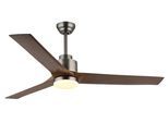 GLOBO LIGHTING Deckenleuchte "MODESTO", grau dunkel, Ø 148cm H: 48cm, 1 Stk., Leuchten, Ventilator holzoptik dunkel kühlen-heizen Wohnzimmer Schlafzimmer, Deckenleuchte