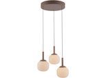 JUST LIGHT LED Deckenleuchte "NAMI", braun (sand), 3, Ø 43cm H: 80cm, 1 Stk., Leuchten, dimmbar, Simply Dim, Memory nach Trennung vom Netz, Comfort Lift, LED Deckenleuchte