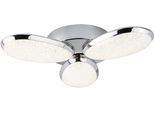 SEARCHLIGHT Deckenleuchte "Lori 3Lt Deckenleuchte - Chrom", Energieeffizienz: G (A-G), silber (chromfarben, klar), H: 7,8cm, 1 Stk., Leuchten, Deckenleuchte