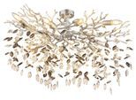 GLOBO LIGHTING Deckenleuchte "QUEENA", silber (silberfarben matt), 7, H: 50cm, 1 Stk., Leuchten, Deckenleuchte Silber, Glaskristalle Rauch/Klar, Flexo, E14, Deckenleuchte