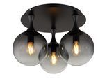 GLOBO LIGHTING Deckenleuchte "DALTON", schwarz matt, Ø 46cm H: 32,7cm, 1 Stk., Leuchten, Deckenlampe Wohnzimmer-Leuchte Schlafzimmer-Leuchte Flur Küche, Deckenleuchte