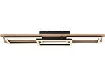 GLOBO LIGHTING Deckenleuchte "ILLA", braun (schwarz matt), 1, H: 11cm, 1 Stk., Leuchten, Deckenleuchte Schwarz/MDF, Opal, dimmbar, Fernbedienung, LED 30W, Deckenleuchte