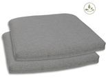 Sitzkissen GO-DE "Selina", grau (hellgrau, unifarben), B:40cm H:5cm L:45cm, Polyester, Dekokissen_Sitzkissen_Kissenhüllen, Sitzkissen, 2er Set, 40x5x45 cm, wasserabweisend