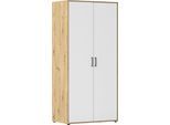 Kleiderschrank RAUCH "VOYAGER Garderobe Wäscheschrank Schlafzimmer", eiche artisan, alpinweiß, griffe graumetallic, B:93cm H:194cm T:53cm, Holzwerkstoff, Schränke, Kleiderschrank, mit 2 modernen Griffvarianten, viel Stauraum MADE IN GERMANY