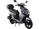 Motorroller ALPHA MOTORS "Powermax 50 ccm 45 kmh EURO 5 (mit/ohne Topcase)", grau (dunkelgrau, schwarz), Motorroller, mit Topcase, 45 km/h, B:64cm H:108cm L:178cm, Topseller
