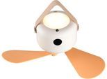 REALITY LEUCHTEN LED Deckenleuchte "RENA mit Ventilator, Akku-Hängeventilator mit Licht Ø 27cm Höhe 9cm", weiß, braun, 1, Ø 27cm H: 9cm, 1 Stk., Leuchten, LED dimmbar, USB-Ladefunktion, max 10h Laufzeit Ventilator 4-stufig, LED Deckenleuchte