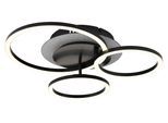 GLOBO LIGHTING Deckenleuchte "NORBERTO", schwarz matt, 1, H: 11,5cm, 1 Stk., Leuchten, Deckenleuchte Schwarz/Silber, Ringe/Backlight, LED 40W, Deckenleuchte