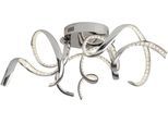 SEARCHLIGHT LED Deckenleuchte "Twirls-LED-Deckenleuchte- Chrom & klarer Kristall", Energieeffizienz: G (A-G), silber (chromfarben, klar), H: 25cm, 1 Stk., Leuchten, LED Deckenleuchte