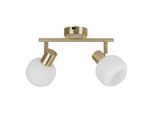 NÄVE Deckenleuchte "Learta", gold (goldfarben), 2, Ø 10cm H: 18,5cm, 1 Stk., Leuchten, Spot, exkl. E14, messing matt, Glas weiß opal, Deckenleuchte