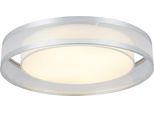 GLOBO LIGHTING Deckenleuchte "NAXOS", verchromt matt, 1, Ø 40cm H: 10,5cm, 1 Stk., Leuchten, Verchromte Deckenleuchte mit Garn und Acryl opal, LED 24W, Deckenleuchte