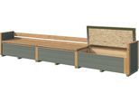 Sitztruhe WEKA "optionale Erweiterung für Gartenhaus Killarney", graugrün, eiche hell, B:50cm H:63cm T:285cm, Massivholz, Sitzbänke, verschiedene Farben und Größen