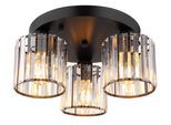 GLOBO LIGHTING Deckenleuchte "JORDANA", schwarz matt, Ø 35cm H: 18cm, 1 Stk., Leuchten, Deckenlampe schwarz Acrylkristalle DM 35cm Wohnzimmer, Deckenleuchte