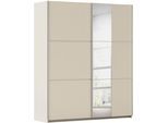 Schwebetürenschrank RAUCH "Kleiderschrank Schrank Garderobe ASTANA", beige (champagner), B:175cm H:210cm T:59cm, Holzwerkstoff, Schränke, Schwebetürenschrank, mit 3 Spiegelelementen, Metallgriffleisten alufarbig MADE IN GERMANY