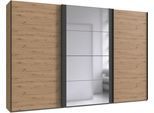 Schwebetürenschrank WIMEX "Bern Schiebetürenschrank", schwarz (artisan eiche nachbildung, graphit, griffe: schwarz), B:360cm H:236cm T:64cm, Holzwerkstoff, Schränke, Schwebetürenschrank, Schrank mit zusätzlicher Innenausstattung, Garderobe