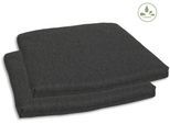 Sitzkissen GO-DE "Selina", grau (anthrazit, unifarben), B:40cm H:5cm L:45cm, Polyester, Dekokissen_Sitzkissen_Kissenhüllen, Sitzkissen, 2er Set, 40x5x45 cm, wasserabweisend