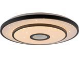 JUST LIGHT LED Deckenleuchte "TURANUS", schwarz, 1, Ø 50cm H: 8cm, 1 Stk., Leuchten, Starry-Cover, LED Deckenleuchte