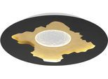 GLOBO LIGHTING Deckenleuchte "OBSCURA", schwarz matt, Ø 45cm H: 4,9cm, 1 Stk., Leuchten, Deckenlampe Wohnzimmer-Leuchte Schlafzimmer-Leuchte Flur Küche, Deckenleuchte