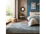Teppich FLAIR RUGS "HEATHER", blau, B:200cm H:0mm L:290cm, Oberfläche: 100% Wolle. Rückseite: 100% Baumwolle, Teppiche, Teppich