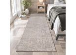 Designteppich THE CARPET "Rio", beige, B:80cm H:15mm L:300cm, Polyester, Teppiche, Hoch-Tief-Effekt