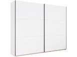 Schwebetürenschrank RAUCH "Kleiderschrank Drehtürenschrank Schrank Garderobe KRONACH", weiß (alpinweiß, griffleisten grau), B:261cm H:210cm T:59cm, Holzwerkstoff, Schränke, Schwebetürenschrank, optional ohne, mit 1 oder 2 Spiegel, viel Stauraum MADE IN GERMANY