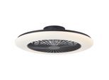 BRILLIANT LED Deckenleuchte "Salerno", schwarz, 1, Ø 57cm H: 14cm, 1 Stk., Leuchten, 58 cm mit Ventilator, 6800 lm, dimmbar, RGB, CCT, LED Deckenleuchte