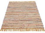 Teppich CARPETFINE "Kelim Chindi, Wendeteppich", gelb, B:140cm H:6mm L:200cm, Baumwolle, Polyester, Teppiche, Teppich, handgewebt, Fleckerlteppich mit Fransen, auch vielen in Läufergrößen