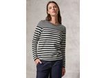 Streifenpullover CECIL, Damen, Gr. XXL (46), blau (night sky blau melange), Stoff, 33% Polyester, 31% Polyacryl, 24% Baumwolle, 12% Nylon, gestreift, normal normal, Rundhals, Bündchen, Pullover Streifenpullover, mit Rundhalsausschnitt