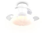 REALITY LEUCHTEN LED Deckenleuchte "BORAS mit Ventilator, Deckenventilator mit ausklappbaren Flügeln 30W", weiß (weiß matt), 1, Ø 60cm H: 29cm, 1 Stk., Leuchten, Ø 34 - 60 cm (aufgeklappt), 6 Stufen, LED 24W CCT dimmbar Timer Fernb., LED Deckenleuchte