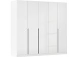 Drehtürenschrank OTTO HOME "Kleiderschrank Schrank Garderobe AGORDO Schlafzimmer", weiß (alpinweiß, hochglanz weiß), B:226cm H:210cm T:54cm, Holzwerkstoff, Schränke, Drehtürenschrank, durchdachte Innenausstattung, in 8 Breiten und 2 Höhen MADE IN GERMANY, Topseller