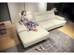 Ecksofa CALIA ITALIA "Toby Wing, B/T: 308/153 cm, Multifunktionssofa, Designsofa, L-Form", weiß (bianco bull), B:308cm H:90cm T:153cm, Leder BULL (100% Leder), Sofas, Ecksofa, inkl. Sitztiefenverstellung und Armlehnfunktion, Füße in schwarz matt