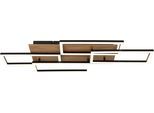 GLOBO LIGHTING Deckenleuchte "JEFFRY", schwarz (holzfarben, schwarz), H: 7,5cm, 1 Stk., Leuchten, Deckenlampe Wohnzimmer-Leuchte Schlafzimmer-Leuchte Flur Küche, Deckenleuchte